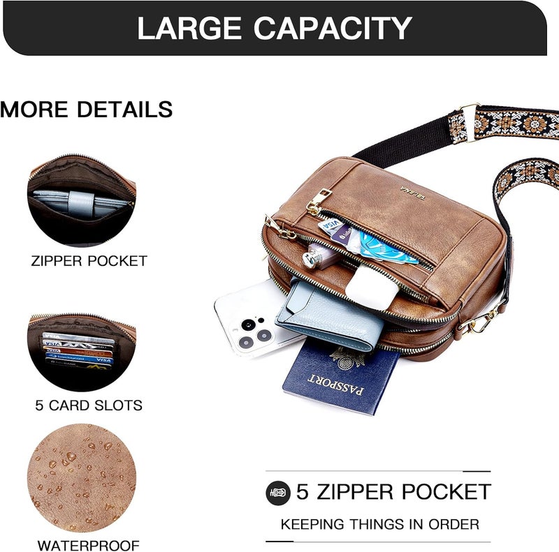 Telena Small Crossbody Bags For Women Vegan Leather Crossbody Purse With Adjustable Wide Strap For Daily Life - Image 4